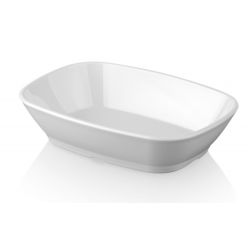 Тарелка прямоугольная 24 см, поликарбонат, белый