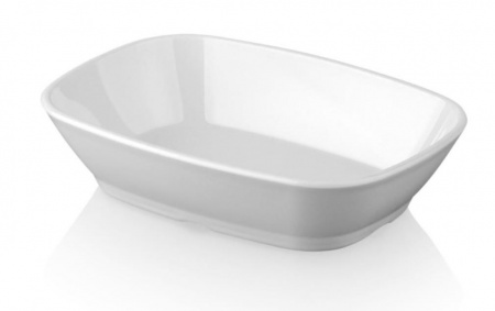 Тарелка прямоугольная  17 см, поликарбонат, белый