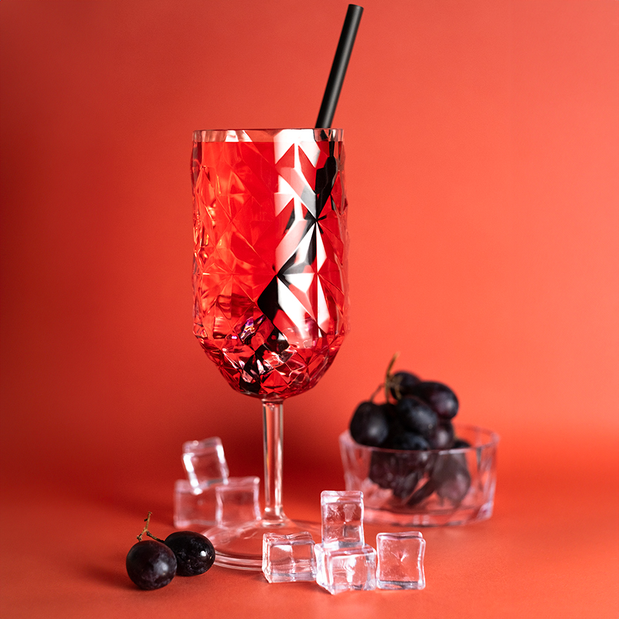 Бокал из поликарбоната для вина 400 мл PRIZMA, поликарбонат, темно-серый